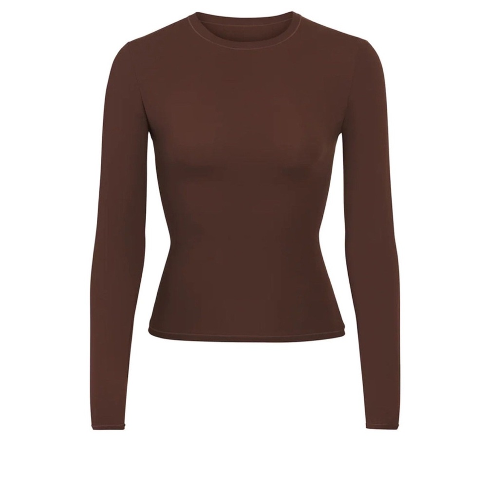 SKIMS Long Sleeve Tee - Chocolate Brown